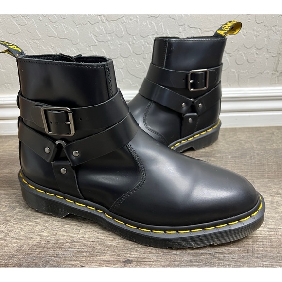 Dr. Martens Unisex Jaime’s Black Leather combat Harness Boot Size M 9 W 10 - Picture 2 of 9